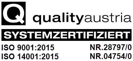 qualityaustria SYSTEMZERTIFIZIERT ISO 9001:2015 ISO 14001:2015